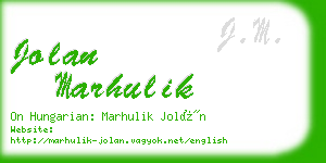 jolan marhulik business card